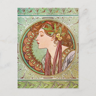 Cartão Postal Perfil da mulher, Alphonse Mucha