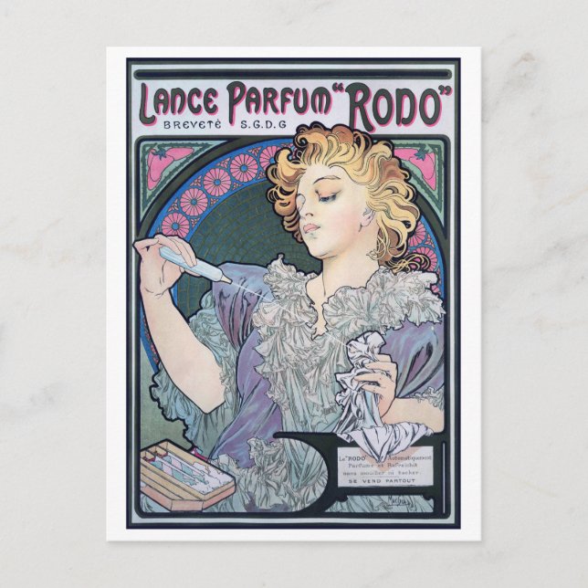 Cartão Postal Perfume, Alphonse Mucha (Frente)