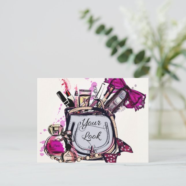 Cartão Postal Perfume, Lábio Vermelho e um Calçado de Altura Alt (Em pé/Frente)