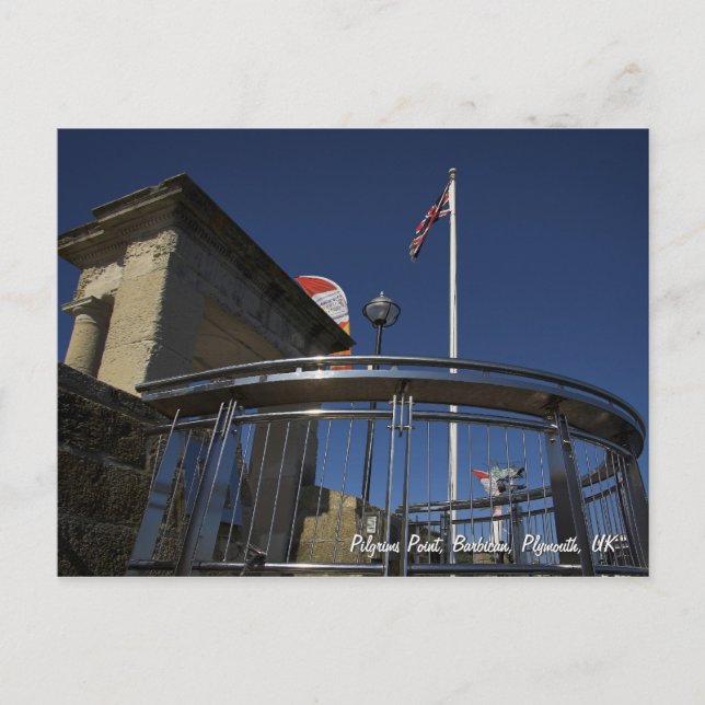 Cartão Postal Pergrims Point, Barbican, Plymouth postal (Frente)