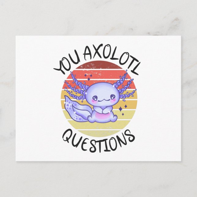 Cartão Postal Perguntas axolotl (Frente)
