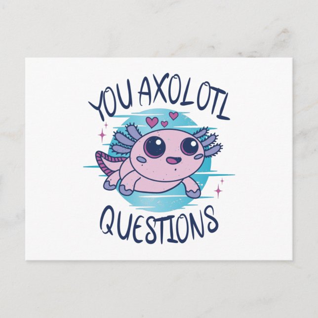 Cartão Postal Perguntas axolotl (Frente)