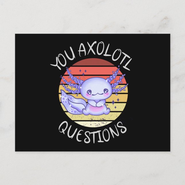 Cartão Postal Perguntas axolotl (Frente)