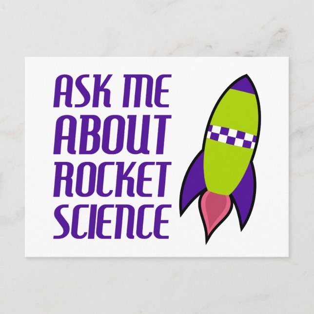 Cartão Postal Pergunte-me sobre a Rocket Science (Frente)