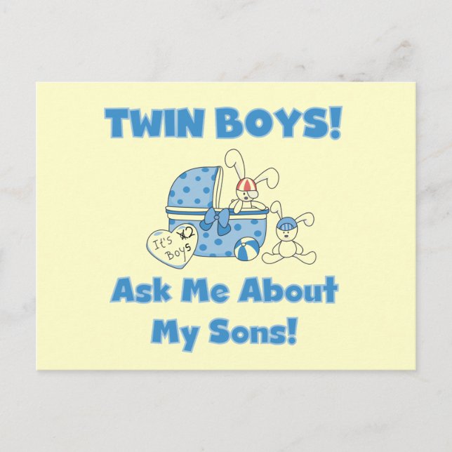 Cartão Postal Pergunte sobre meus Camisetas gêmeos e presentes (Frente)
