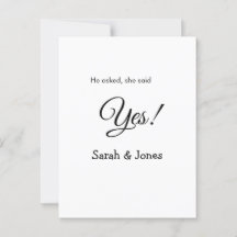 Perguntou-lhe que sim, noivado simples