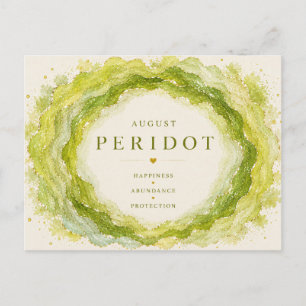 Cartão Postal Peridoto Pedra de Nascimento de Agosto