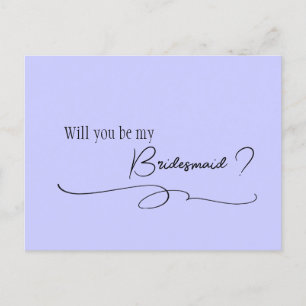 Cartão Postal Periwinkle Calliographic Bridesmaid Proposta Pos