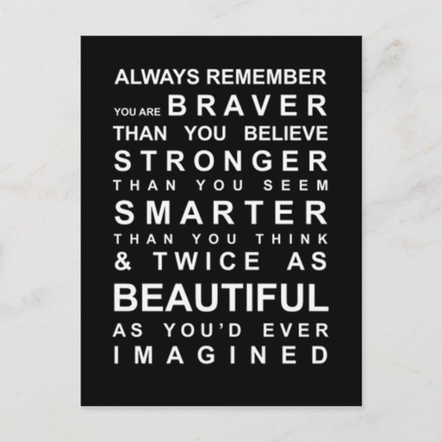 Cartão Postal Permanecer inteligente (Frente)