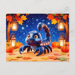 Cartão Postal Personagem Cute 3D do Zodíaco Escorpião