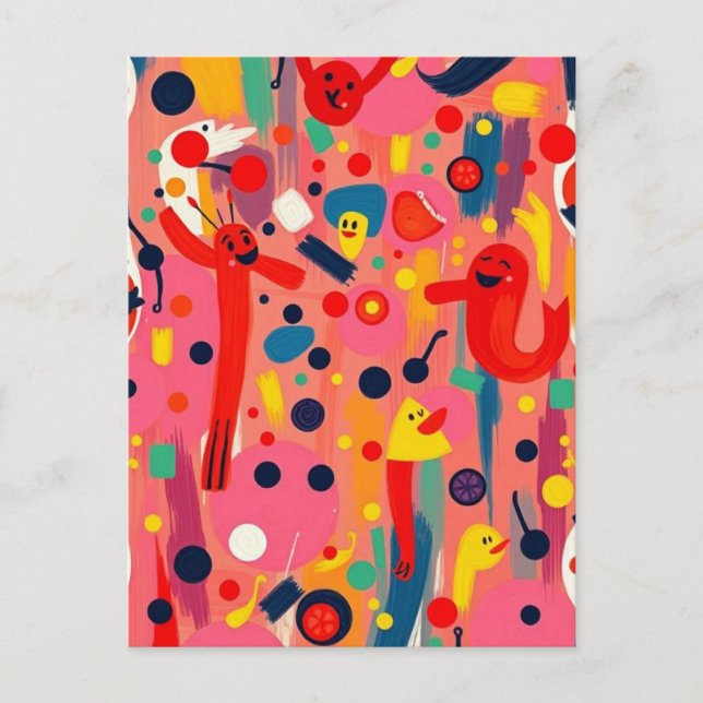 Cartão Postal Personagem de desenho animado (Frente)