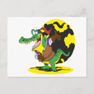 Cartão Postal personagem de desenho animado de alinhamento engra