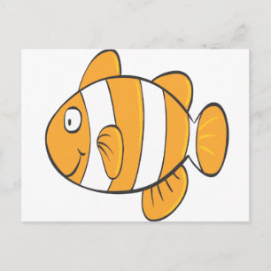 Cartão Postal personagem de desenho animado de palhaço feliz e 