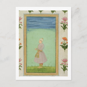 Cartão Postal Personagem permanente de um rapaz com uma adaga jo