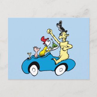 Cartão Postal Personagens de Ovos Verdes e Presunto do Dr. Seuss