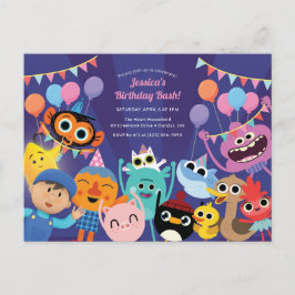Cartão Postal Personagens Super Simples Festa de Aniversário