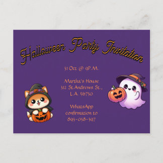 Cartão Postal Personalise this Halloween Party postal card