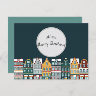 Cartão Postal Personalised Christmas Eve Houses