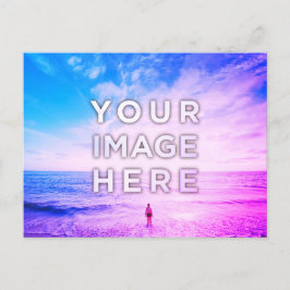 Cartão Postal Personalizado 2 Fotos Roxo Retrowave