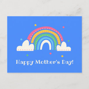 Cartão Postal Personalizado - Arco-íris Azul Dia das Mães