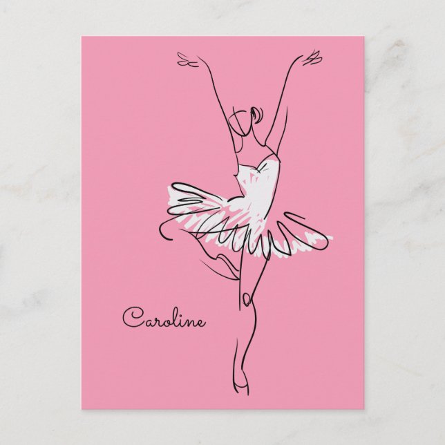 Cartão postal personalizado Ballerina (Frente)
