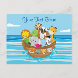 Cartão Postal Personalizado | Bebês | Tema da Arca de Noah