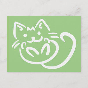 Cartão postal personalizado Cat Illustration