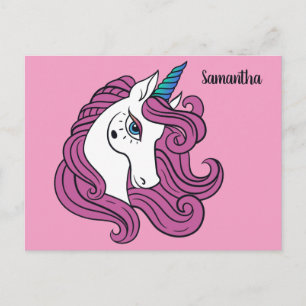 Cartão postal personalizado com nome e cor de Unic