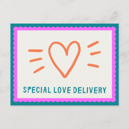 Cartão Postal Personalizado - Conexões Verde Laranja e Rosa