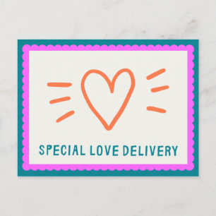 Cartão Postal Personalizado - Conexões Verde Laranja e Rosa