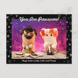 Cartão Postal Personalizado Corações Pretos Personalizados Foto