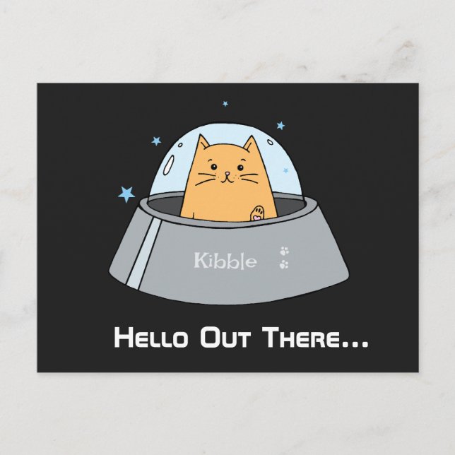 Cartão postal personalizado da Espaçonave Gato (Frente)