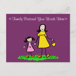 Cartão postal personalizado da família mãe e fi