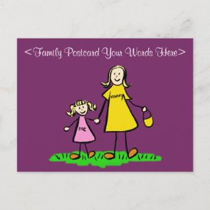 Cartão postal personalizado da família mãe e fi