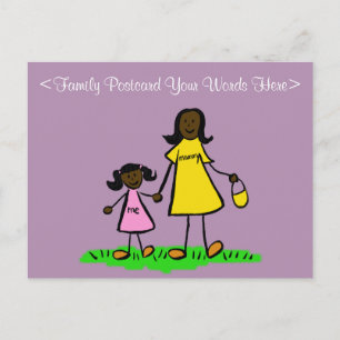 Cartão postal personalizado da família mãe e filha