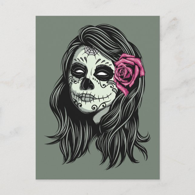 Cartão postal personalizado da Mulher Zombie (Frente)