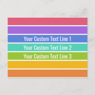 Cartão postal personalizado das cores do arco-íris