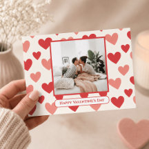 Cartão Postal Personalizado de Coração com Foto do