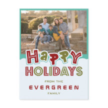 Cartão postal Personalizado de Feriados Felizes