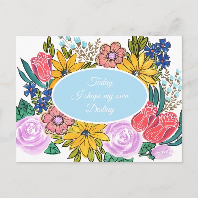 Cartão Postal Personalizado de Flores de Verão em  (Frente)