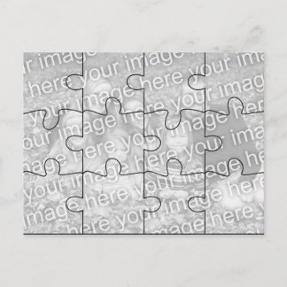 Cartão Postal Personalizado de Foto MOCK Puzzle