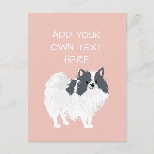 Cartão postal personalizado de nome de cão da Pome (Frente)
