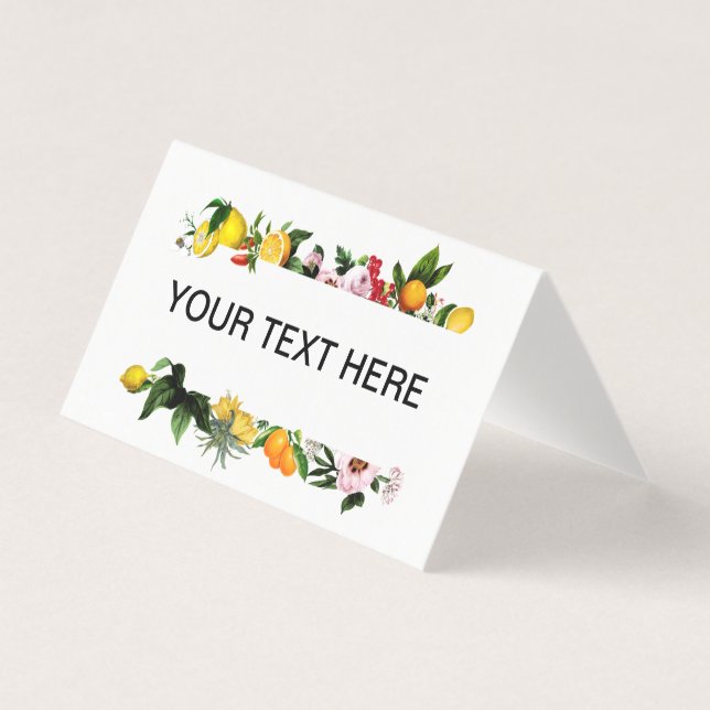 Cartão-postal personalizado de quadro-limão e frut (Frente)