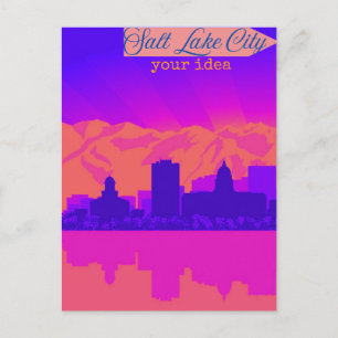 Cartão postal personalizado de Salt Lake City, car