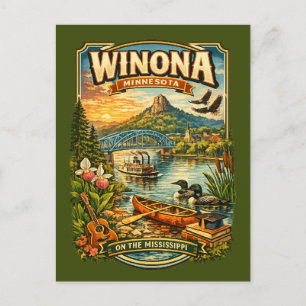 Cartão postal personalizado de Winona, MN Minnesot
