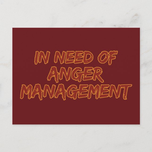 Cartão postal personalizado do Anger Management (Frente)
