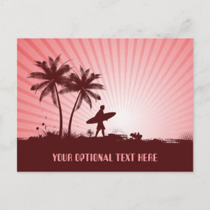 Cartão postal personalizado do Beach Surfer