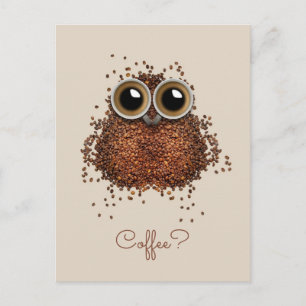 Cartão postal personalizado do Café Coruja