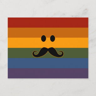 Cartão postal personalizado do Orgulho de bigode