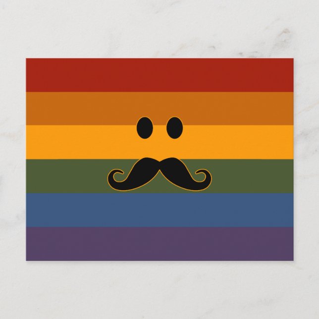 Cartão postal personalizado do Orgulho de bigode (Frente)